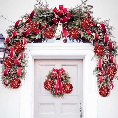 Lyrow 24 Pcs 2.36" Christmas Ball, Red