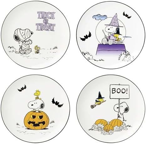 Lenox Great Pumpkin Halloween Accent Plates, Appetizer Plate Set for 4