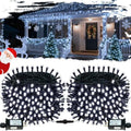 OZS Connectable 2-Pack 164Ft 400LED Christmas String Lights, Cool White