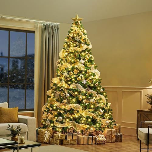 Yaheetech 9ft Prelit Artificial Christmas Tree with 900 Warm White Lights
