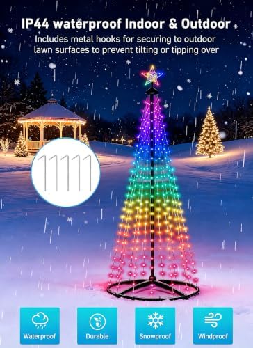 oneup 5FT Christmas Cone Tree Light,Smart RGB Light with App & Remote