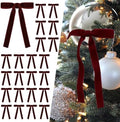 SIMISI RIBBON 24Pcs Christmas Velvet Ribbon Bows Decorations for Tree