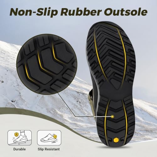 FitVille Wide Width Mens Winter Boots Fur Lined Extra Wide Snow Boot Lightweight Non Slip Outdoor Mens Diabetic Shoes for Flat Feet