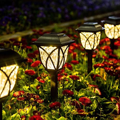GIGALUMI 8 Pack Solar Lights Outdoor Waterproof, LED Solar Garden Lights