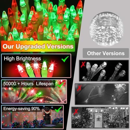 WUXYIYANG 750 LED 240FT Red & Light Green Valentine Lights, 12 Pro Modes
