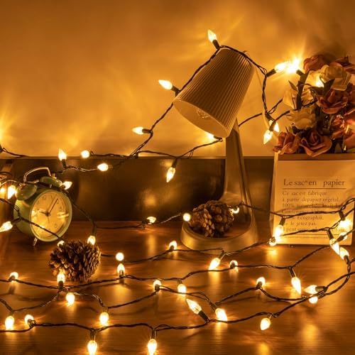 AWQ 500LED 173.8 FT C6 Christmas String Lights Plug in Warm White Decor