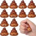 Leyndo 12 Pcs Mini Fake Poop Toys Halloween Party Favors, Brown