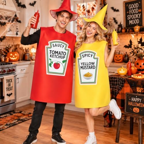 Halloween Group Couple Costume Hot Dog Ketchup Mustard Halloween Costumes