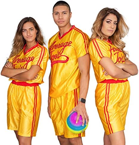 Adult Dodgeball Halloween Costume Set Yellow Jersey and Shorts