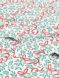 Christmas Sheet Set, Holiday Ribbon, Holiday Xmas Bedding Set - Twin Size