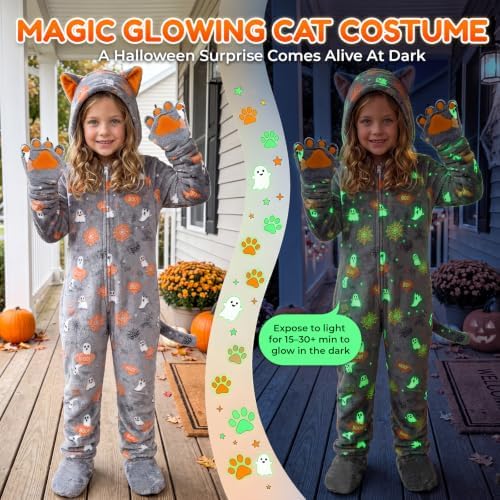 Joycover Halloween Black Cat Costume for Girls, Kids Cat Onesie & Purse Bag