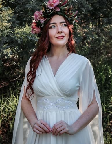 Scarlet Darkness Women's Renaissance Costume V Neck Medieval Fairy Dresses
