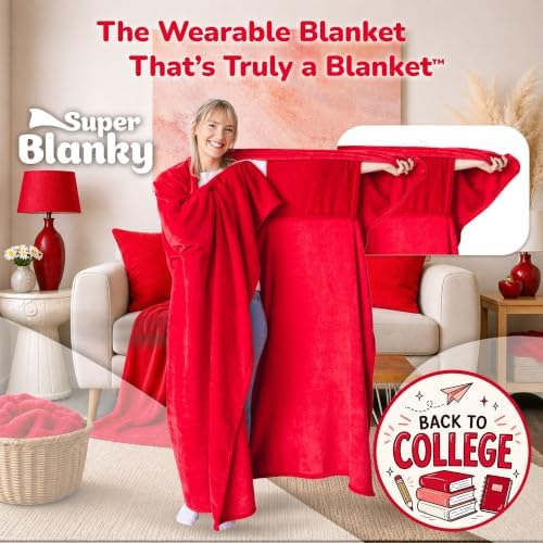 Super Blanky Wearable Blankets for Women & Men, Dorm Room Essentials, Gift for Her, Gifts for Women, Wife Birthday Gift Ideas