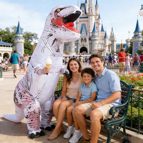 Funny Inflatable Dinosaur Costume for Adult and Kids,Blow Up Dinosaur Costume for Halloween Cosplay Party