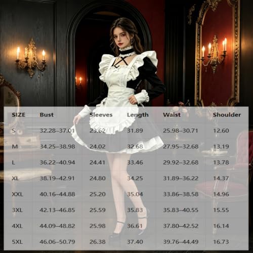 Gothic Maid Dress Women French Maid Cosplay Costume
