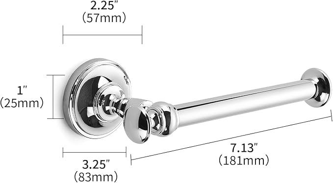 khtumeware Toilet Paper Holder Vibrant Polished Chrome Tissue Roll Holder for Bathroom Organization and Storage Single Post Toilet Tissue Holder Wall Bathroom Accessories (1-Pack)