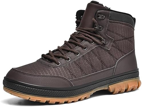 Wondamo Men's Snow Boots Lightweight Waterproof Winter Cold Weather Shoes