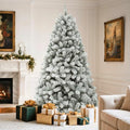 YITAHOME 7.5ft Snow Flocked Artificial Christmas Tree with 1346 Branch Tips