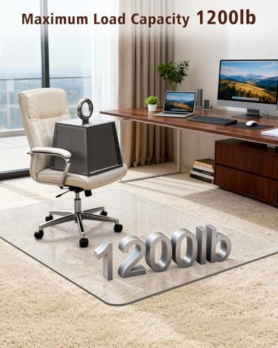 Soimeat Hard Frosted Office Chair Mat for High Pile Carpet & Hardwood Floor