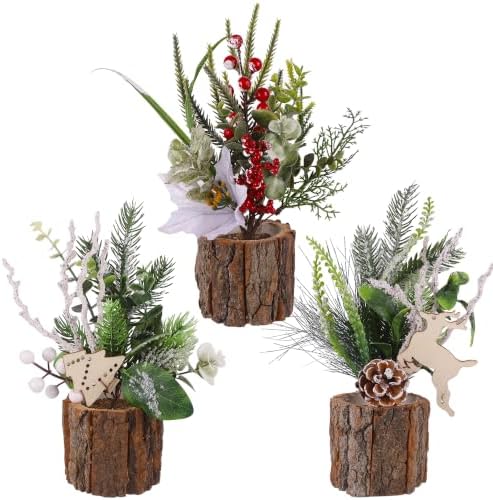 winemana Christmas Table Decorations Indoor Xmas Centerpieces Decor, 3 Pack