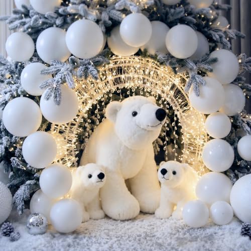 Thenshop 17.7''7.9'' Giant Polar Bear Christmas Decoration LED Plush Bear