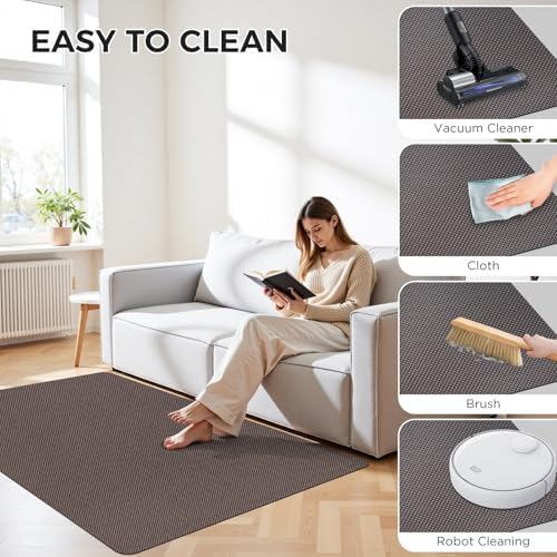 Sycoodeal Chair Mat, 40" x 55" Office Chair Mat for Hardwood and Tile Floor, Heavy Duty Floor Protector for Rolling Chairs, Non-Slip,Computer Mat for Home Office(Coffee)
