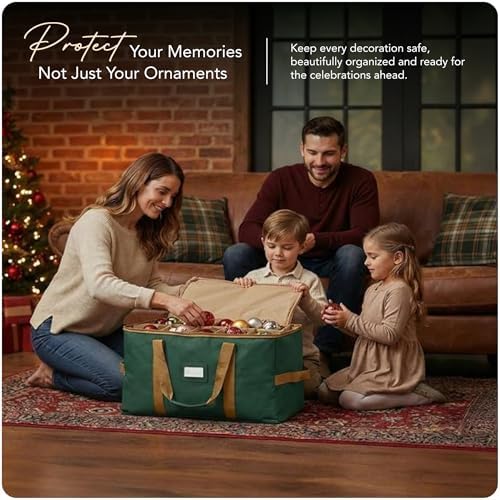 Covermates Adjustable Ornament Storage Bag, 19.25"W x 13"D x 12.5"H, Green