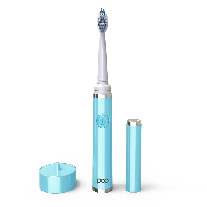 Pop Sonic Ultimate Pro Rechargeable Toothbrush (Hawaiian Blue) - 40,000 Strokes/Min - Long-Lasting Nylon Bristles - Teens & Adults with Quadrant Pacer & Timer