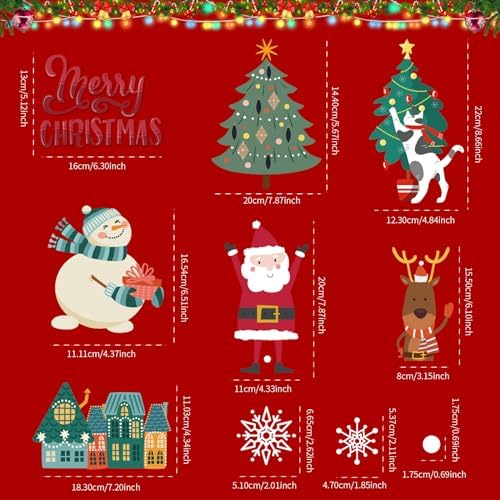 Christmas Window Clings for Glass Windows, Stickers for Window Decorations