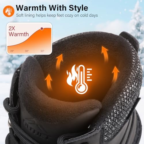 Mens Winter Snow Boots Waterproof Warm Work Ankle Booties