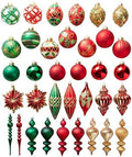 Balsam Hill Christmas Cheer Bauble Set - Old-World Holiday Treasures Vintage Ornaments, 35 Pieces for Tree Decorations