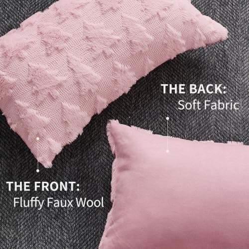 DFXSZ Christmas Tree Pillow Covers 12x20 Set of 2 Christmas Decor Pink