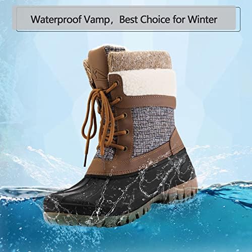 mysoft Women's Winter Snow Boots Waterproof Insulated Mid Calf Booties