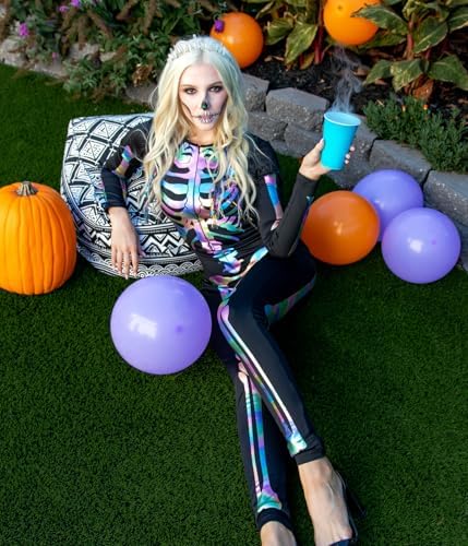 Tipsy Elves Sexy Halloween Skeleton Bodysuit for Women - One Piece Costume