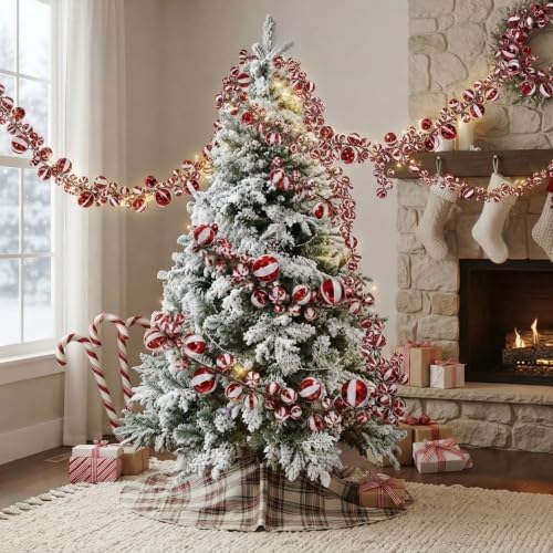 2 Pcs 6 ft Christmas Ball Ornament Garland, Candy