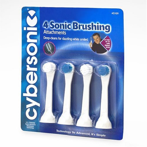 Cybersonic Classic Compact Replacement Brush Heads, 4 Pack, Compatible with All Cybersonic Electric Toothbrushes