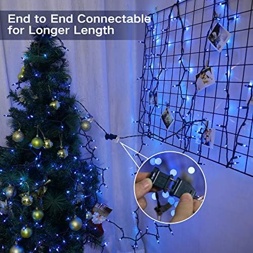 BrizLabs Blue Christmas Lights, 69.6ft 300 Count Blue String Lights Connectable, 120V UL Certified Incandescent Xmas Lights Green Cord, Outdoor Mini String Lights for Indoor Party Garden Patio Decor