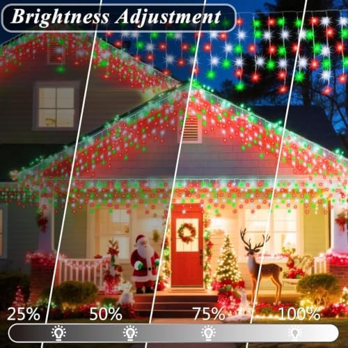 Pooqla 35 Colors Icicle Lights for Outside, 29FT Icicle Christmas Lights