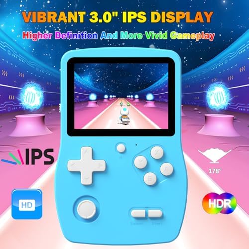 32 Bit Handheld Games for Kids Preloaded 139 Retro Video Games, Blue
