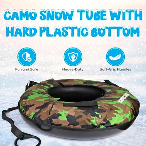Slippery Racer Heavy Duty Commercial Snow Tube, Hard Bottom, Cushion Insert, Canvass Cover-42”