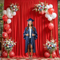 Red Backdrop Curtain for Parties Wedding Wrinkle Free Red Photo Curtains Backdrop Drapes Fabric Decoration for Birthday Party Baby Shower Christmas 5ft x 7ft,2 Panels
