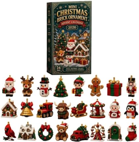 Mini Christmas Ornament Advent Calendar: 24 DIY Brick Decorations (A-1PC)