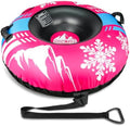 ZMLM Snow Tubes for Sledding Heavy Duty - Inflatable Snow Tube with Premium Canvas Cover for Kids Adults,Towable Snow Sled Thickened Bottom Winter Gift Outdoor Fun Toys