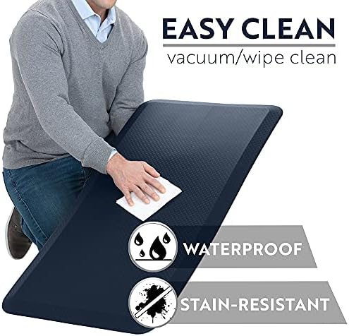 KANGAROO Anti Fatigue Mats for Kitchen Floor, 70x24 Runner, 3/4 Inch Cushioned Ergonomic Mat, Reduce Foot Pressure, Waterproof Comfort Rug for Under Sinks, Office Standing Desk, Store Floors, Navy