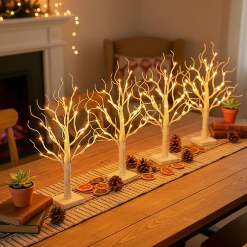 EAMBRITE Lighted Birch Tree with LED Lights Christmas Decorations Indoor