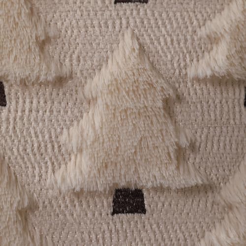 Allorry Christmas Pillow Covers 12x20 inch Set of 2 Christmas Decorations Soft Plush Faux Fur Wool Beige Christmas Tree Throw Pillow Cases Winter Holiday Decor for Sofa Living Room PT-002C12