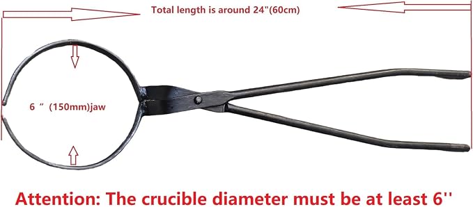 LSMIITTH 12-16KG Crucible Tongs and Lifter - 2 in 1 Metal Casting Foundry Tool Smelting Casting Tools Gas Metal Melting Furnace Tools A
