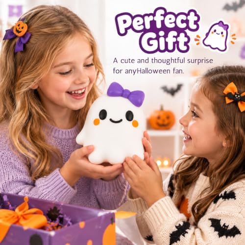 Halloween Ghost Squishy Toy, Cute White Ghost Squeeze Toy, B