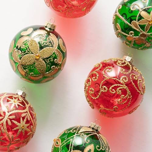 Balsam Hill Christmas Cheer Jumbo Ornament Set - Old-World Holiday Treasures Vintage Ornaments, 35 Pieces for Tree Decorations
