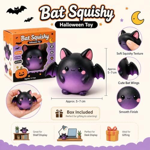 Halloween Bat Slow Rising Squeeze Decor，2Pack